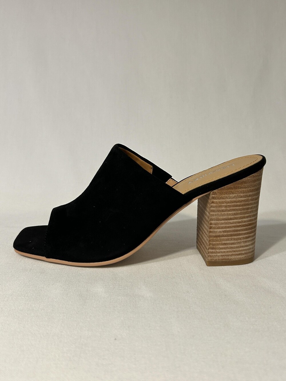 Lisa Vicky Shoes Womens Size 8.5 M Black Suede Virtue - V Slip On Mule Sandals